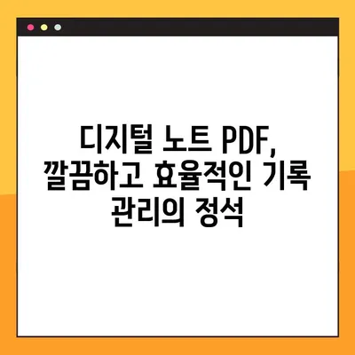 디지털 노트 PDF 활용 필기법| 효율적인 학습과 기록 관리 | PDF, 필기, 노트, 디지털, 학습, 기록, 효율성