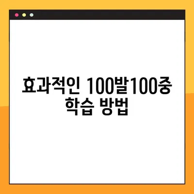 "100발100중" 답지 활용, PDF 다운로드로 실력 UP! | 학습 전략, 효과적인 학습, 100발100중 공부법