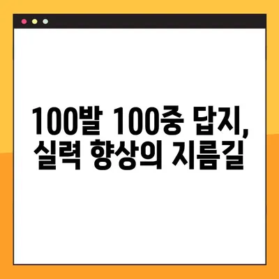 100발 100중 답지 학습법| PDF 다운로드로 실력 UP! | 시험 대비, 문제풀이, 효과적인 학습 전략