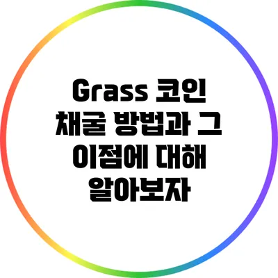 Grass 코인: 채굴 방법과 그 이점에 대해 알아보자