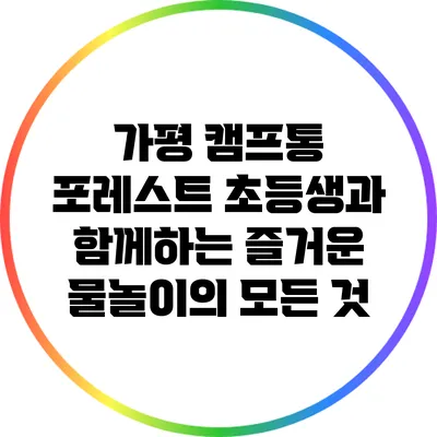 가평 캠프통 포레스트: 초등생과 함께하는 즐거운 물놀이의 모든 것