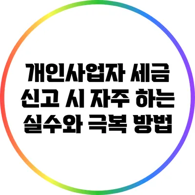 개인사업자 세금 신고 시 자주 하는 실수와 극복 방법