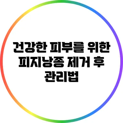건강한 피부를 위한 피지낭종 제거 후 관리법