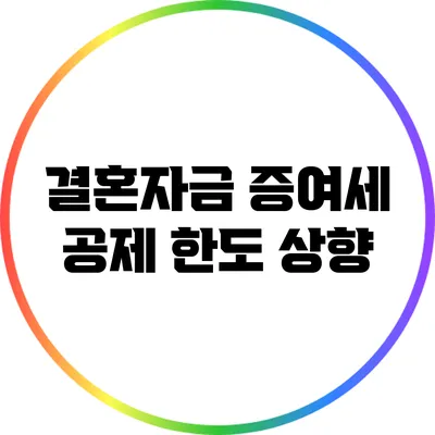 결혼자금 증여세 공제 한도 상향