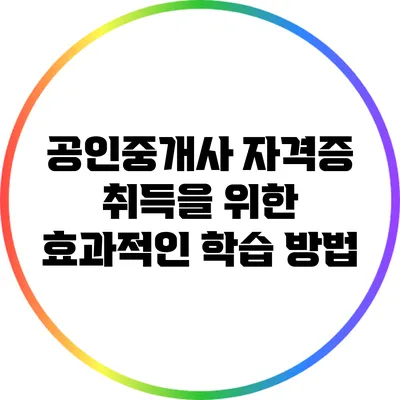 공인중개사 자격증 취득을 위한 효과적인 학습 방법