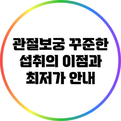 관절보궁 꾸준한 섭취의 이점과 최저가 안내
