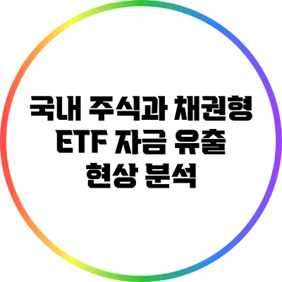 국내 주식과 채권형 ETF 자금 유출 현상 분석