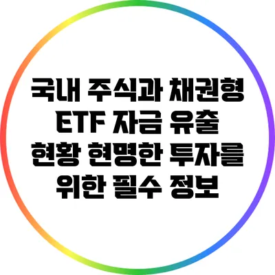 국내 주식과 채권형 ETF 자금 유출 현황: 현명한 투자를 위한 필수 정보