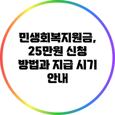 민생회복지원금, 25만원 신청 방법과 지급 시기 안내