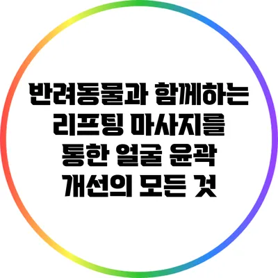 반려동물과 함께하는 리프팅 마사지를 통한 얼굴 윤곽 개선의 모든 것