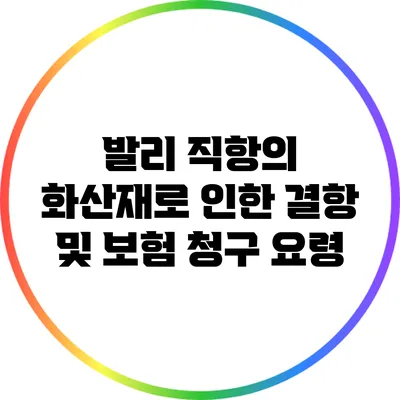 발리 직항의 화산재로 인한 결항 및 보험 청구 요령