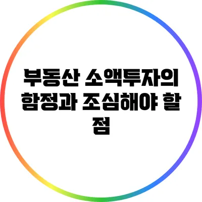 부동산 소액투자의 함정과 조심해야 할 점