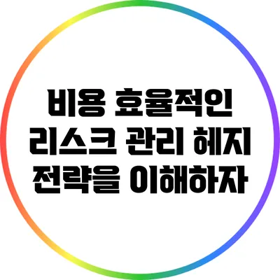 비용 효율적인 리스크 관리: 헤지 전략을 이해하자