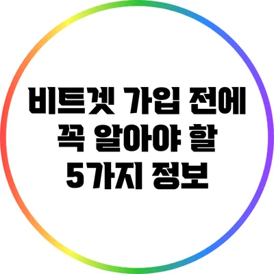 비트겟 가입 전에 꼭 알아야 할 5가지 정보