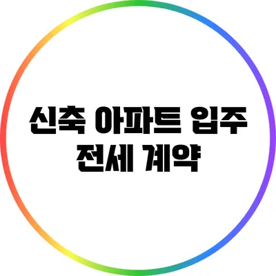 신축 아파트 입주 전세 계약