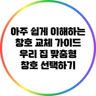 아주 쉽게 이해하는 창호 교체 가이드: 우리 집 맞춤형 창호 선택하기