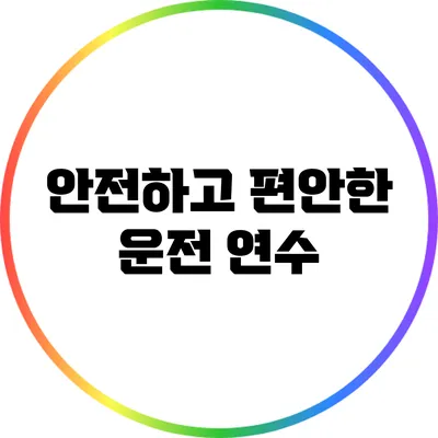 안전하고 편안한 운전 연수