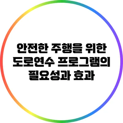 안전한 주행을 위한 도로연수 프로그램의 필요성과 효과