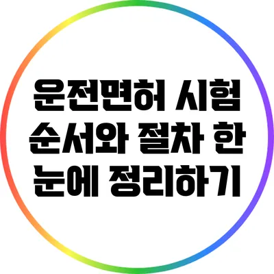 운전면허 시험 순서와 절차: 한 눈에 정리하기