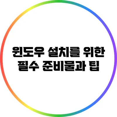 윈도우 설치를 위한 필수 준비물과 팁