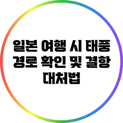 일본 여행 시 태풍 경로 확인 및 결항 대처법