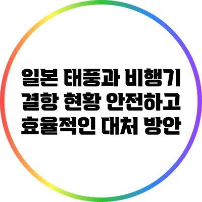 일본 태풍과 비행기 결항 현황: 안전하고 효율적인 대처 방안