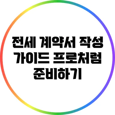 전세 계약서 작성 가이드: 프로처럼 준비하기