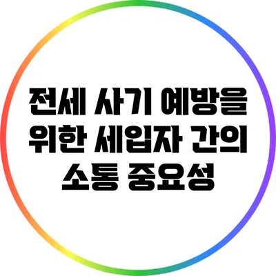 전세 사기 예방을 위한 세입자 간의 소통 중요성