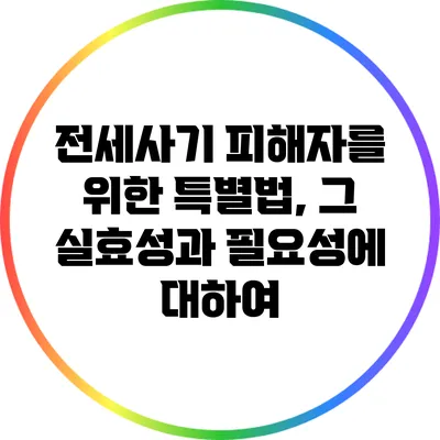 전세사기 피해자를 위한 특별법, 그 실효성과 필요성에 대하여