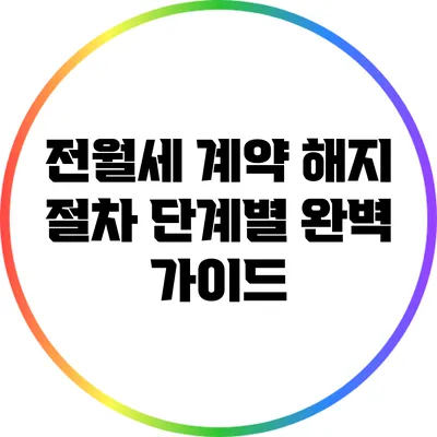 전월세 계약 해지 절차 단계별 완벽 가이드