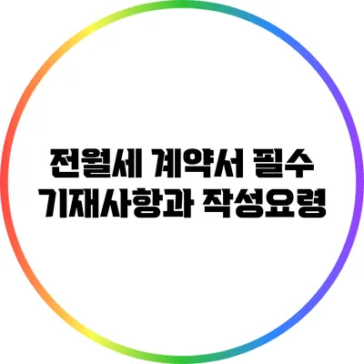 전월세 계약서: 필수 기재사항과 작성요령