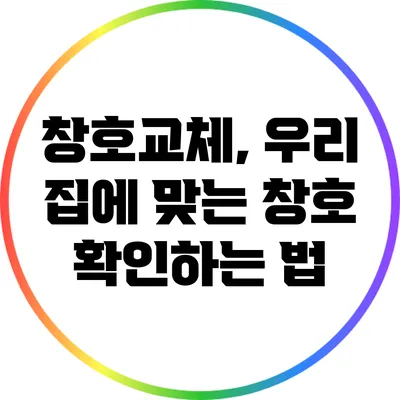 창호교체, 우리 집에 맞는 창호 확인하는 법