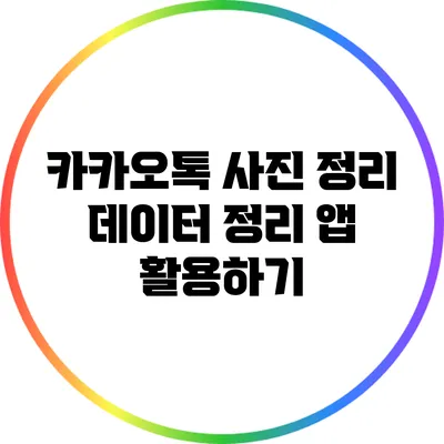 카카오톡 사진 정리: 데이터 정리 앱 활용하기