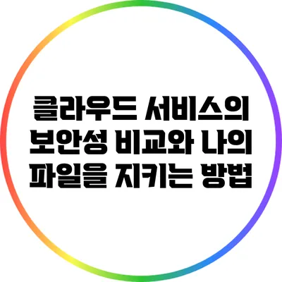 클라우드 서비스의 보안성 비교와 나의 파일을 지키는 방법