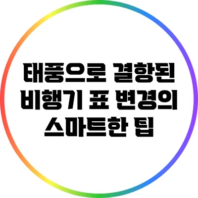 태풍으로 결항된 비행기 표 변경의 스마트한 팁