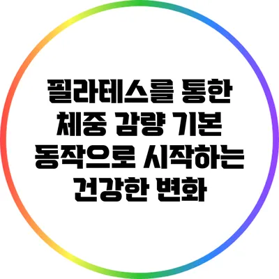 필라테스를 통한 체중 감량: 기본 동작으로 시작하는 건강한 변화