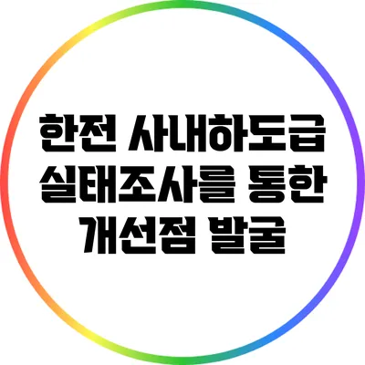 한전 사내하도급 실태조사를 통한 개선점 발굴