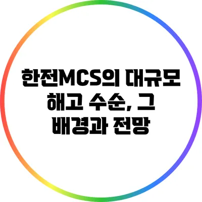 한전MCS의 대규모 해고 수순, 그 배경과 전망
