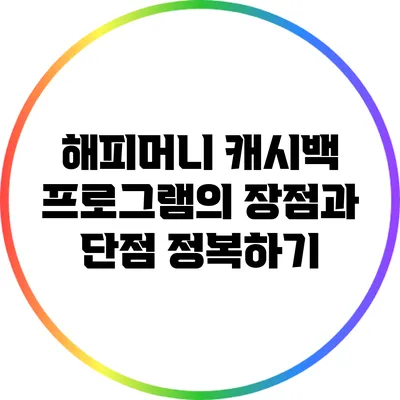 해피머니 캐시백 프로그램의 장점과 단점 정복하기
