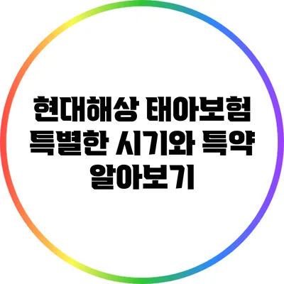 현대해상 태아보험: 특별한 시기와 특약 알아보기