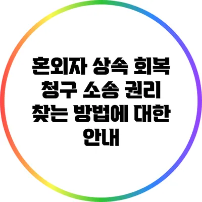 혼외자 상속 회복 청구 소송: 권리 찾는 방법에 대한 안내
