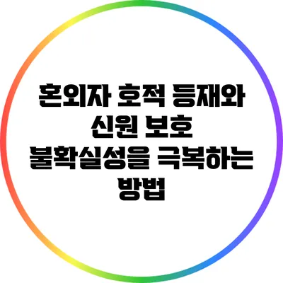 혼외자 호적 등재와 신원 보호: 불확실성을 극복하는 방법