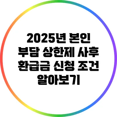 2025년 본인 부담 상한제 사후 환급금 신청 조건 알아보기
