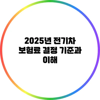 2025년 전기차 보험료 결정 기준과 이해