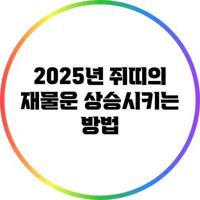 2025년 쥐띠의 재물운 상승시키는 방법