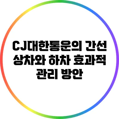 CJ대한통운의 간선 상차와 하차 효과적 관리 방안