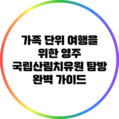 가족 단위 여행을 위한 영주 국립산림치유원 탐방 완벽 가이드