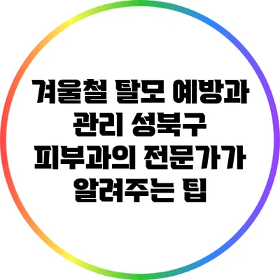 겨울철 탈모 예방과 관리: 성북구 피부과의 전문가가 알려주는 팁