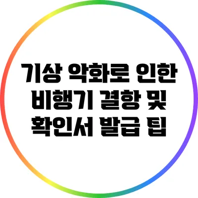 기상 악화로 인한 비행기 결항 및 확인서 발급 팁