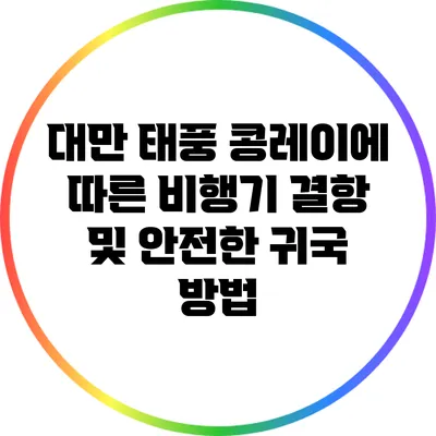 대만 태풍 콩레이에 따른 비행기 결항 및 안전한 귀국 방법